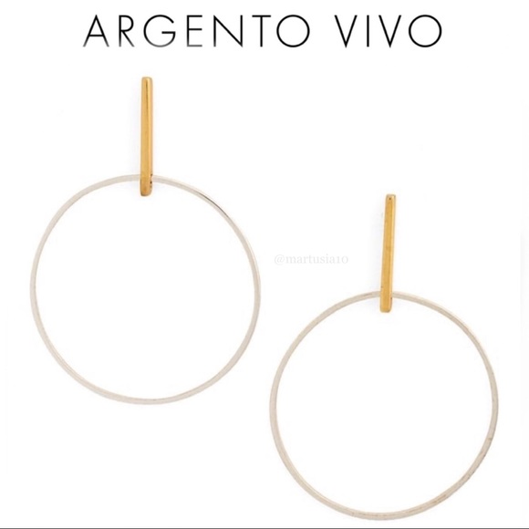 Argento Vivo Jewelry - ARGENTO VIVO Front Hoop Earrings Silver Gold